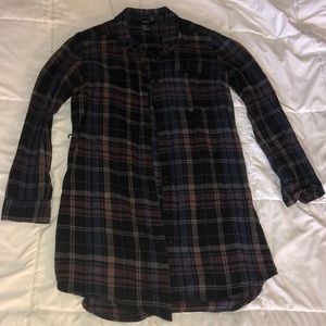 dark colored flannel